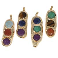 Gemstone Pendants Jewelry Brass with Gemstone mixed colors Sold By PC