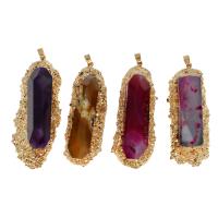 Pendants Jewelry Agate, Prás, le Agate, ilghnéitheach, dathanna níos mó le haghaidh rogha, 77x30x22mm, Díolta De réir PC