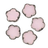 Perles agates, Agate, avec argile, fleur, rose, 26x26x5mm, Vendu par PC