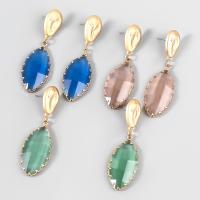 Hars Earring, Zinc Alloy, met Hars, mode sieraden & voor vrouw, meer kleuren voor de keuze, 60x19mm, Verkocht door pair