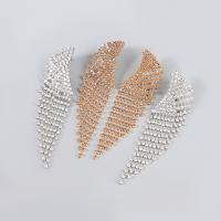 Fashion Fringe Oorbellen, Zinc Alloy, mode sieraden & voor vrouw & met strass, meer kleuren voor de keuze, 95x28mm, Verkocht door pair