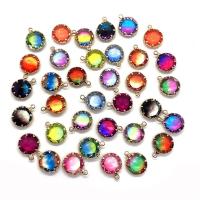 Colgantes de Cristal, con metal, Esférico, chapado en color dorado, gradiente de color & facetas, más colores para la opción, 13mm, Vendido por UD