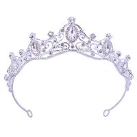 Tiaras, liga de zinco, with cristal, cromado de cor prateada, para mulher & com strass & vazio, níquel, chumbo e cádmio livre, 160x55mm, vendido por PC