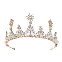 Bridal Tiaras Zinc Alloy Flower plated for woman & with rhinestone & hollow nickel lead & cadmium free Sold By PC