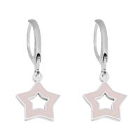 Stainless Steel Lever Terug Earring, 316 Roestvrij staal, voor vrouw & met strass, zilver, 8-15mm, Verkocht door PC