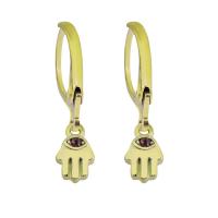 Rustfrit stål Lever Tilbage Earring, 316 Stainless Steel, for kvinde & med rhinestone, gylden, 8-15mm, Solgt af PC