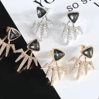 Ear Jackets Zinc Alloy plated fashion jewelry & for woman & with rhinestone Sold By Pair