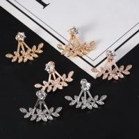 Ear Jackets Zinc Alloy plated fashion jewelry & for woman & with rhinestone Sold By Pair