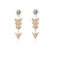 Ear Jackets Zinc Alloy plated fashion jewelry & for woman & with rhinestone Sold By Pair