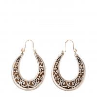 Sinc Alloy Earrings, dath airgid plated, jewelry faisin, airgid, 32x50mm, Díolta De réir Péire