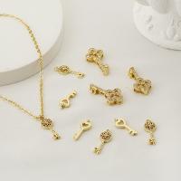 Cubic Zirconia Micro Pave Brass Pendant gold color plated & micro pave cubic zirconia Sold By PC