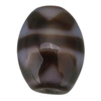 Natuurlijke Tibetaanse Agaat Dzi Beads, Ovaal, vier strook tijger tanden & two tone, 10x12x3mm, Gat:Ca 2mm, Verkocht door PC