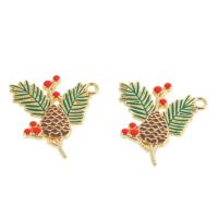 Zinc Alloy Christmas Pendants enamel mixed colors Sold By Bag