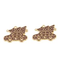 Zinc Alloy Christmas Pendants enamel brown Sold By Bag