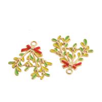 Zinklegering Kerst Hangers, Zinc Alloy, glazuur, gemengde kleuren, 30x27x2mm, 100pC's/Bag, Verkocht door Bag