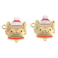 Zinc Alloy Connector Cat enamel mixed colors Sold By Bag