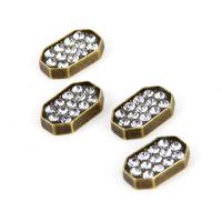 Rhinestone zinklegering Kralen, Zinc Alloy, met strass & geen gat, gemengde kleuren, 13x8x3mm, Verkocht door PC