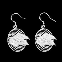 Pendientes de Aleación de Zinc, para mujer, plateado, 27x20x3mm, Vendido por UD