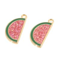 Zinc Alloy Fruit Shape Pendants Watermelon enamel mixed colors Sold By Bag