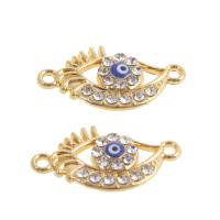 Zinc Alloy Connector Evil Eye enamel & with rhinestone golden Sold By Bag