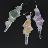 Quartz Gemstone Pendants Brass with Quartz Sold By PC