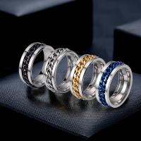 Rozsdamentes acél Finger Ring, Stainless Steel, Fánk, különböző méretű a választás, több színt a választás, nikkel, ólom és kadmium mentes, 8mm, Által értékesített Bag