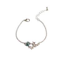 Bracciale in lega di zinco, lega in zinco, with 1.38Inch extender chain, placcato color argento, nessuno, assenza di nichel,piombo&cadmio, Venduto per Appross. 6.3 pollice filo