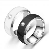 Edelstahl NFC Smart Ring, silberfarben plattiert, mit Strass, keine, 8mm, verkauft von PC