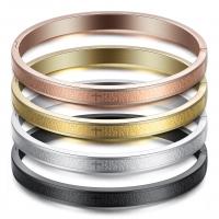 Rustfrit stål Bangle, Stainless Steel, forgyldt, mode smykker, flere farver til valg, 480x560x6mm, Solgt af PC