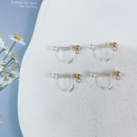 Resin Earring Clip Component with Zinc Alloy transparent Sold By PC