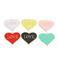 Zinc Alloy Enamel Pendants Heart Sold By Bag