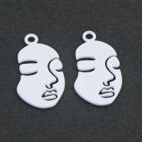 Zink-Aluminium-Anhänger, Zinklegierung, Gesicht, Silberfarbe, 34x18x2mm, 100PCs/Tasche, verkauft von Tasche