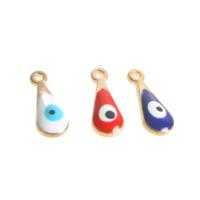 Zinc Alloy émail Pendants, alliage de zinc, motif de mauvais œil, plus de couleurs à choisir, 14x5x3mm, 100PC/sac, Vendu par sac