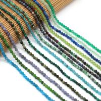 Mixed Edelsteen kralen, Ronde, DIY & verschillende materialen voor de keuze & gefacetteerde, meer kleuren voor de keuze, 3mm, Per verkocht 14.5 inch Strand