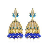 Cubic Zirconia Micro Pave Brass Earring 18K gold plated micro pave cubic zirconia & for woman Sold By Pair