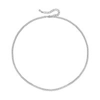 Ciúbach Siorcón Micrimhilseogra réiteodh Necklace Prás, le 1.96 inch slabhra extender, dath platanam plátáilte, micrea réiteach zirconia ciúbach & do bhean, Fad Thart 15.74 Inse, Díolta De réir PC