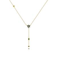 Collier en laiton cubique Zircon Micro Pave, avec 1.96 inch chaînes de rallonge, Placage de couleur d'or, pavé de micro zircon & pour femme, 12x52.10mm, Longueur 15.74 pouce, Vendu par PC