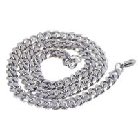 Stainless Steel Chain Ogrlica, Nehrđajući čelik, bez spolne razlike & rubnik lanac, srebro, 10x8x3mm, Dužina 45 cm, Prodano By PC