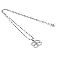 Collier de bijoux en acier inoxydable, unisexe, argent, 21x23x2mm, Longueur 45 cm, Vendu par PC