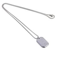 Collier de bijoux en acier inoxydable, unisexe, argent, 26x18x3mm, Longueur 45 cm, Vendu par PC