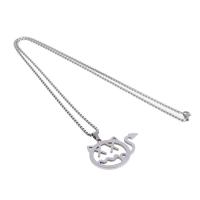 Collier de bijoux en acier inoxydable, unisexe, argent, 30x44x2mm, Longueur 45 cm, Vendu par PC