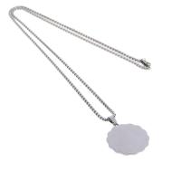 Collana in acciaio inossidabile, acciaio inox, unisex, argento, 28x28x1mm, Lunghezza 45 cm, Venduto da PC