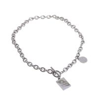 Collana in acciaio inossidabile, acciaio inox, unisex, argento, 24x16x1mm, Lunghezza 45 cm, Venduto da PC