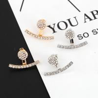 Ear Jackets Zinc Alloy plated fashion jewelry & for woman & with rhinestone Sold By Pair