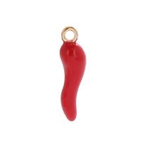 Emaille hangers met zink legering, Zinc Alloy, Cayenne, gold plated, mode sieraden & glazuur, meer kleuren voor de keuze, nikkel, lood en cadmium vrij, 8x20mm, Verkocht door Stel