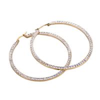 Titanium Steel Hoop σκουλαρίκι, Γύρος, χρώμα επίχρυσο, κοσμήματα μόδας & με στρας, χρυσαφένιος, Sold Με Ζεύγος