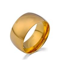 Bague acier titane, Placage de couleur d'or, normes différentes pour le choix & pour homme, Taille:7-12, Vendu par PC