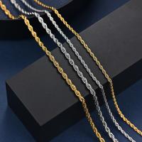 Rozsdamentes acél Nekclace Chain, Stainless Steel, galvanizált, Francia kötéllánc & DIY & különböző méretű a választás, több színt a választás, Által értékesített PC