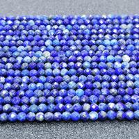 Lapis lazuli perler, Runde, poleret, du kan DIY & facetteret, blå, Solgt Per 38 cm Strand