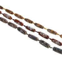 Naturlige tibetanske Agate Dzi Beads, Tibetansk agat, du kan DIY, flere farver til valg, 30x12x12mm, 10pc'er/Strand, Solgt Per 38 cm Strand